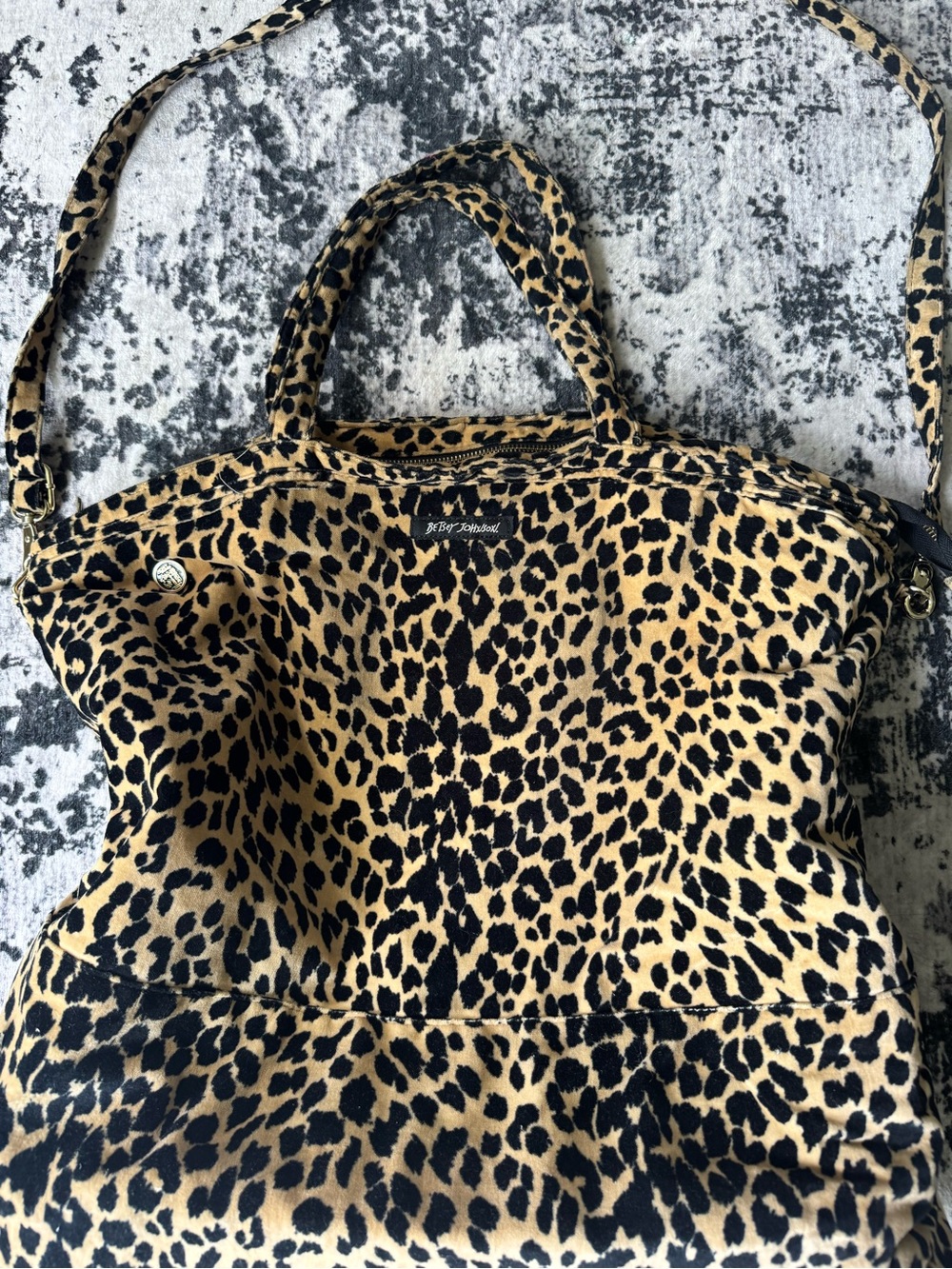 Y2K Betsey Johnson leopard print weekender tote bag ♡ - Picture 2 of 7
